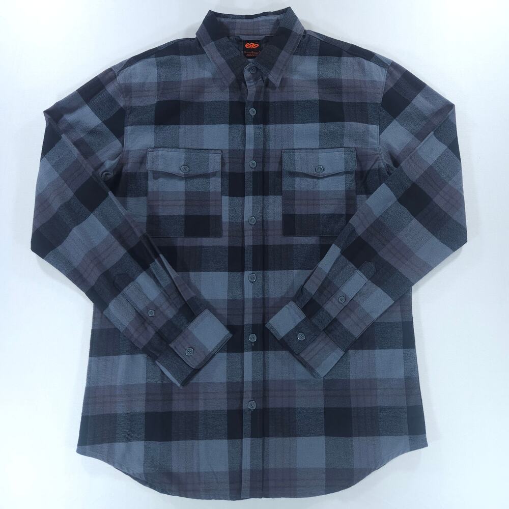 Nike 6.0 Flannel Shirt Men M Gray Black Plaid Button Down NWT Long Sleeve Skate